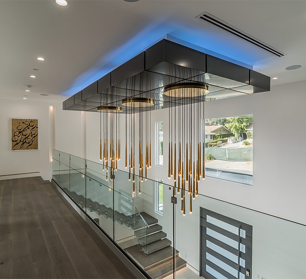 Sleek ACP ceiling panels enhancing the modern interior design of a residential space