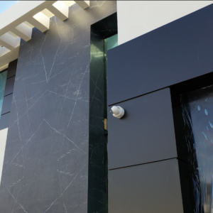Aluminum composite panel (ACP/ACM) facade installation on a modern residential home by Design Build Pros in Los Angeles, California